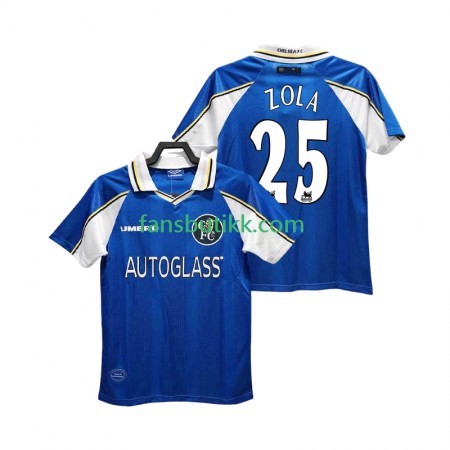 Fotballdrakt Chelsea ZOLA 25 1999 Retro Hjemmetrøye 1997 Kortermet